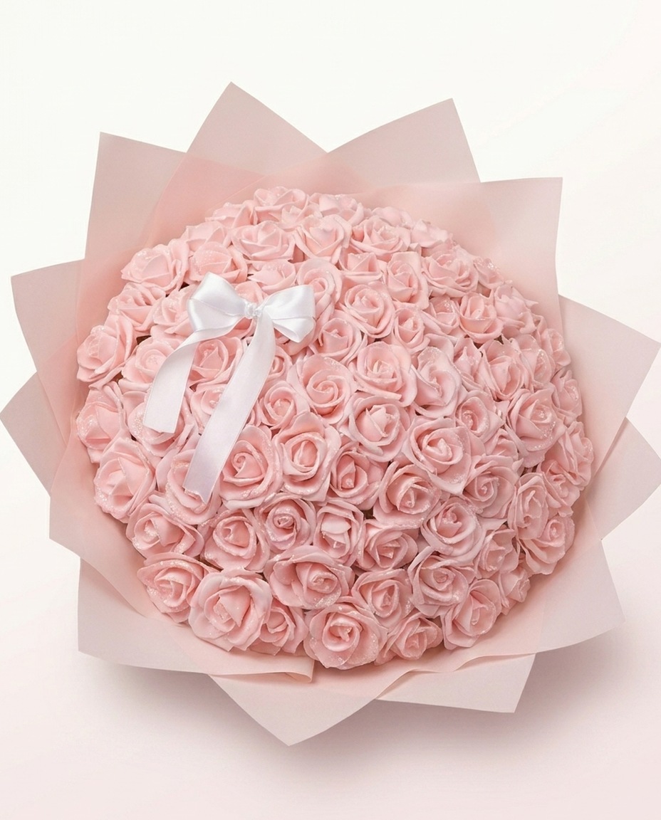 Sparkly Pink Rose Bouquet